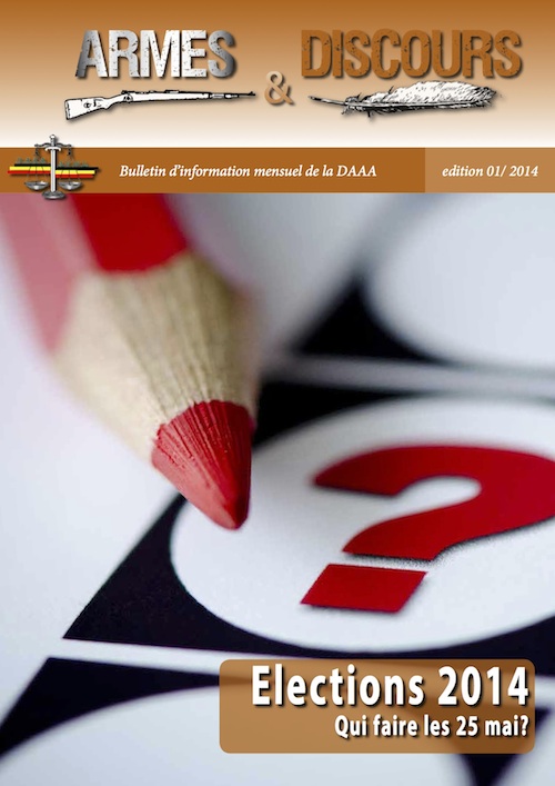 Couverture du magasine armes et discours, édition 01/2014
